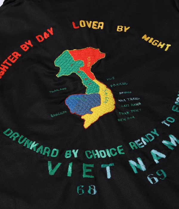Lot No. TT15394-119 / Late 1960s Style Cotton Vietnam Jacket ��VIETNAM MAP��