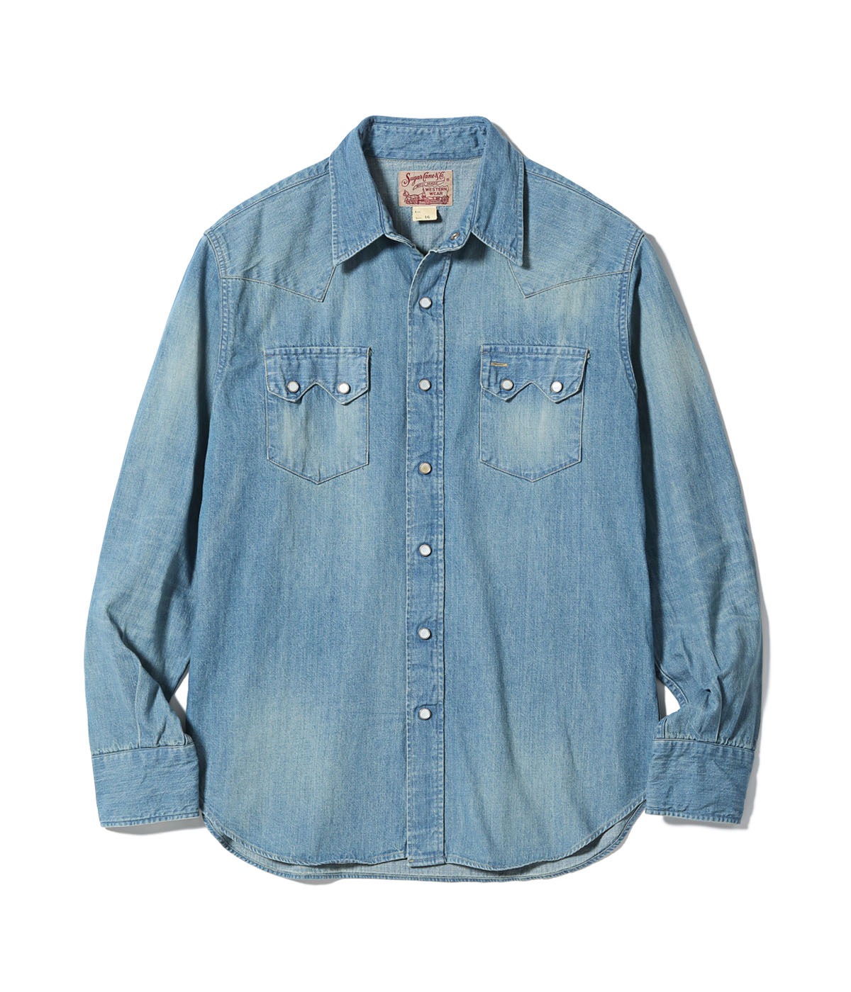 Lot No. SC29684 / BLUE DENIM WESTERN SHIRT AGED MODEL