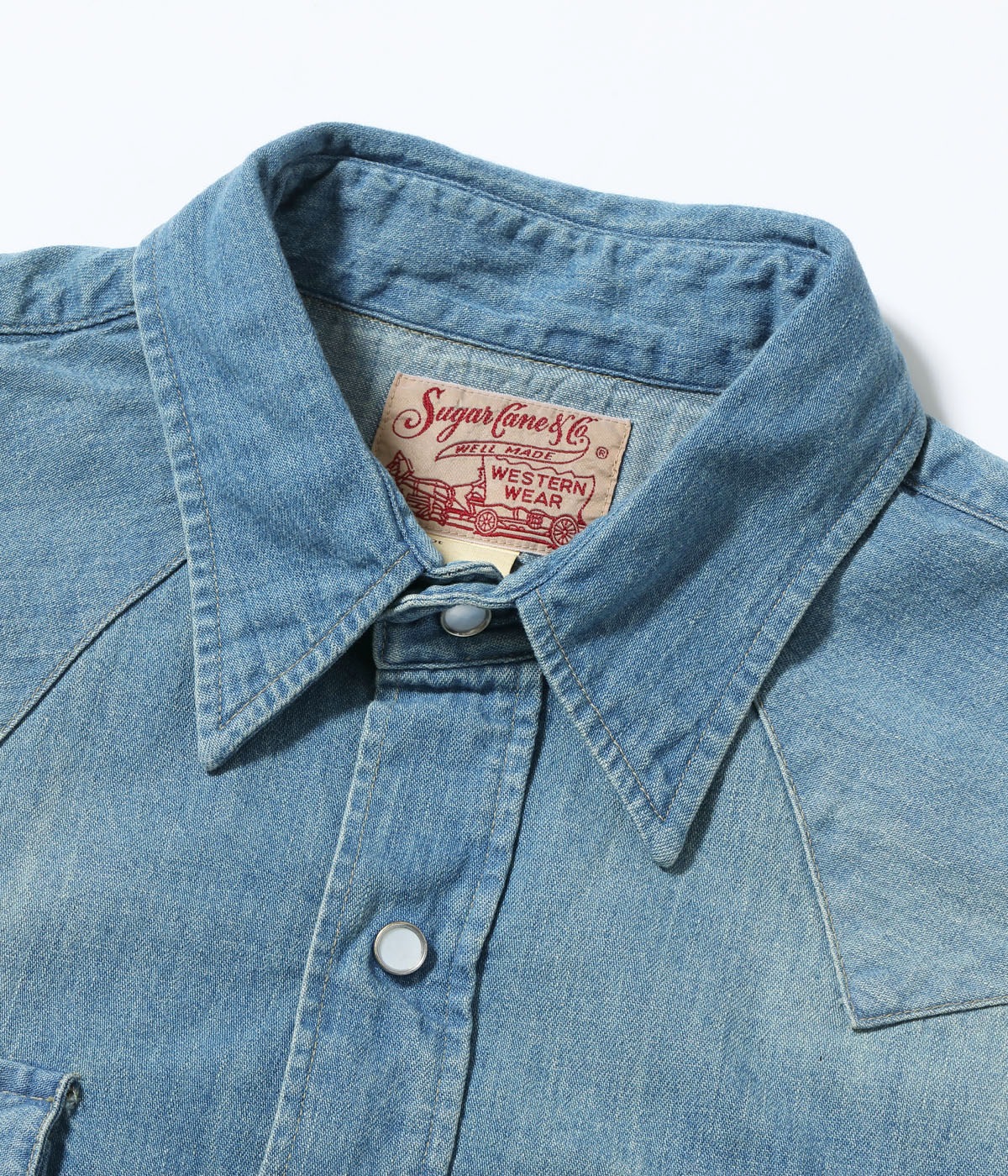 Lot No. SC29684 / BLUE DENIM WESTERN SHIRT AGED MODEL
