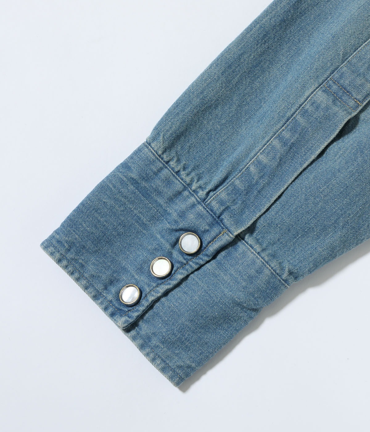 Lot No. SC29684 / BLUE DENIM WESTERN SHIRT AGED MODEL