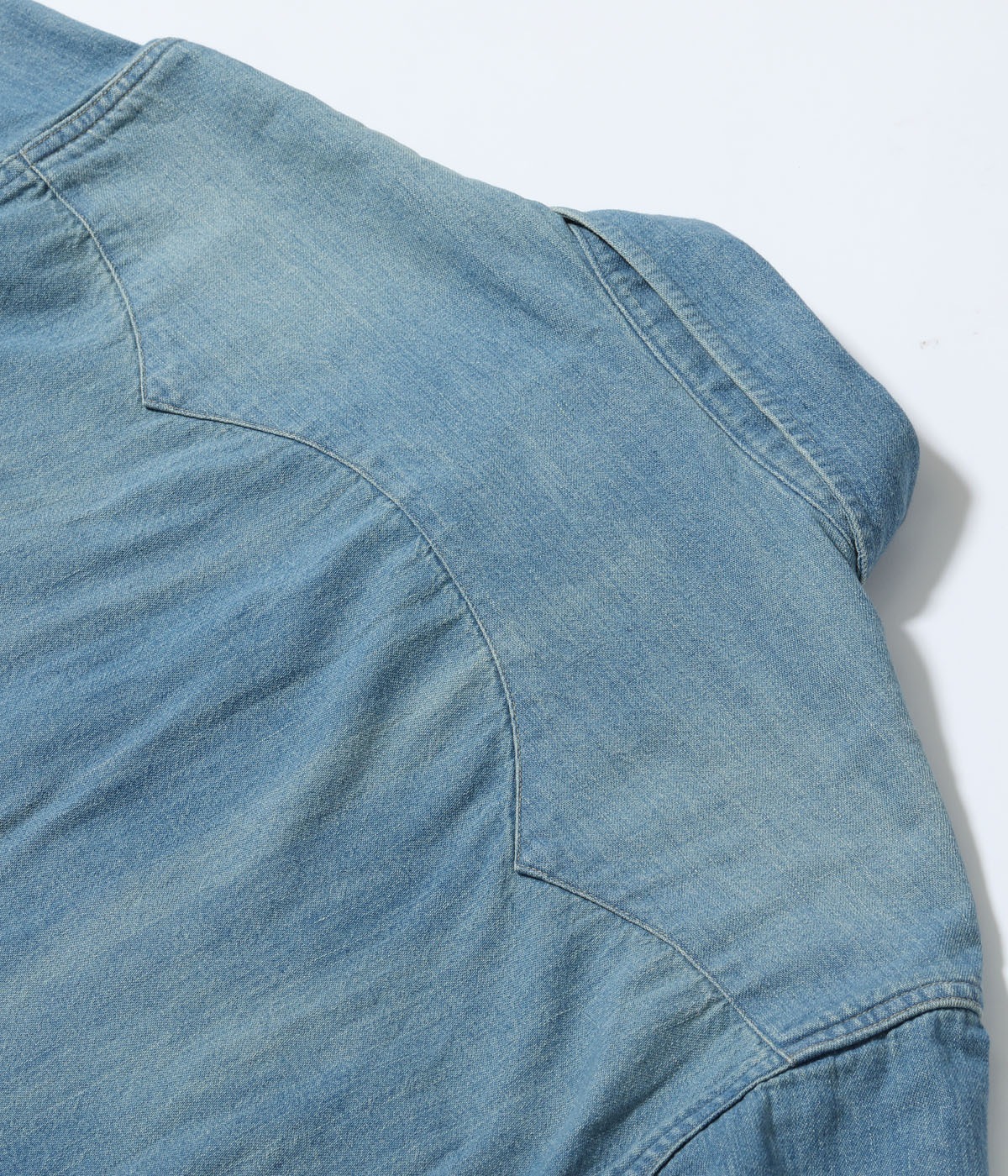 Lot No. SC29684 / BLUE DENIM WESTERN SHIRT AGED MODEL