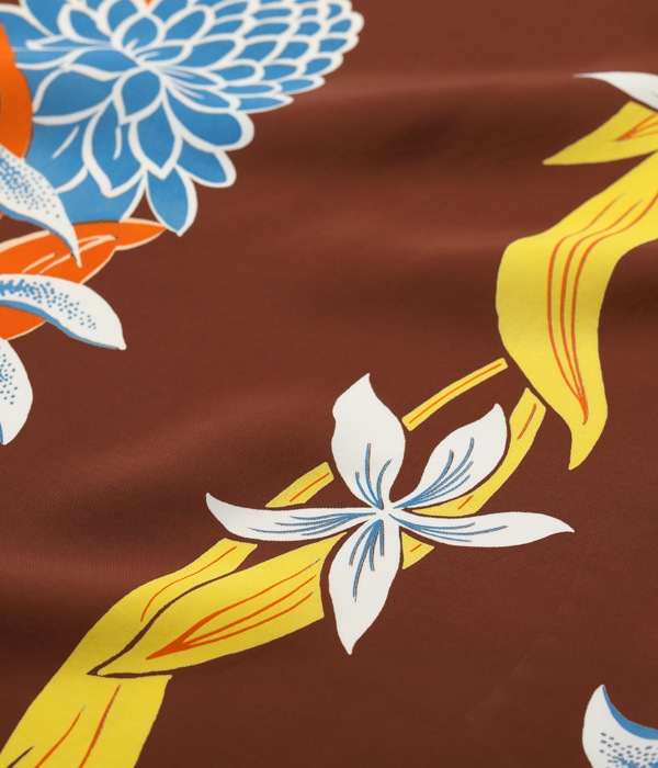 Lot No. SS39024 / RAYON HAWAIIAN SHIRT BLOOMS OF TORCH FLOWER