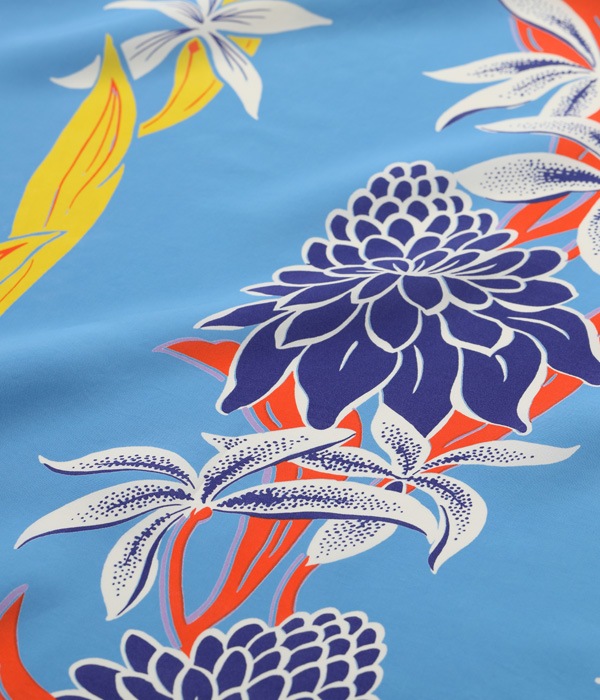 Lot No. SS39024 / RAYON HAWAIIAN SHIRT BLOOMS OF TORCH FLOWER