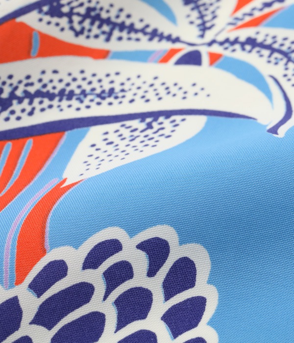 Lot No. SS39024 / RAYON HAWAIIAN SHIRT BLOOMS OF TORCH FLOWER