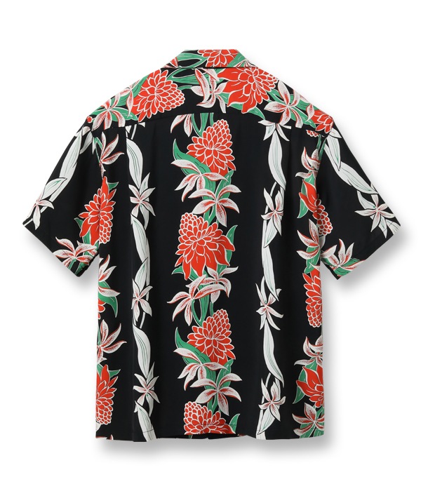Lot No. SS39024 / RAYON HAWAIIAN SHIRT BLOOMS OF TORCH FLOWER