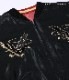 Lot No. TT15391-119 / Mid 1950s Style Acetate Quilted Souvenir Jacket BLACK EAGLE  LANDSCAPE