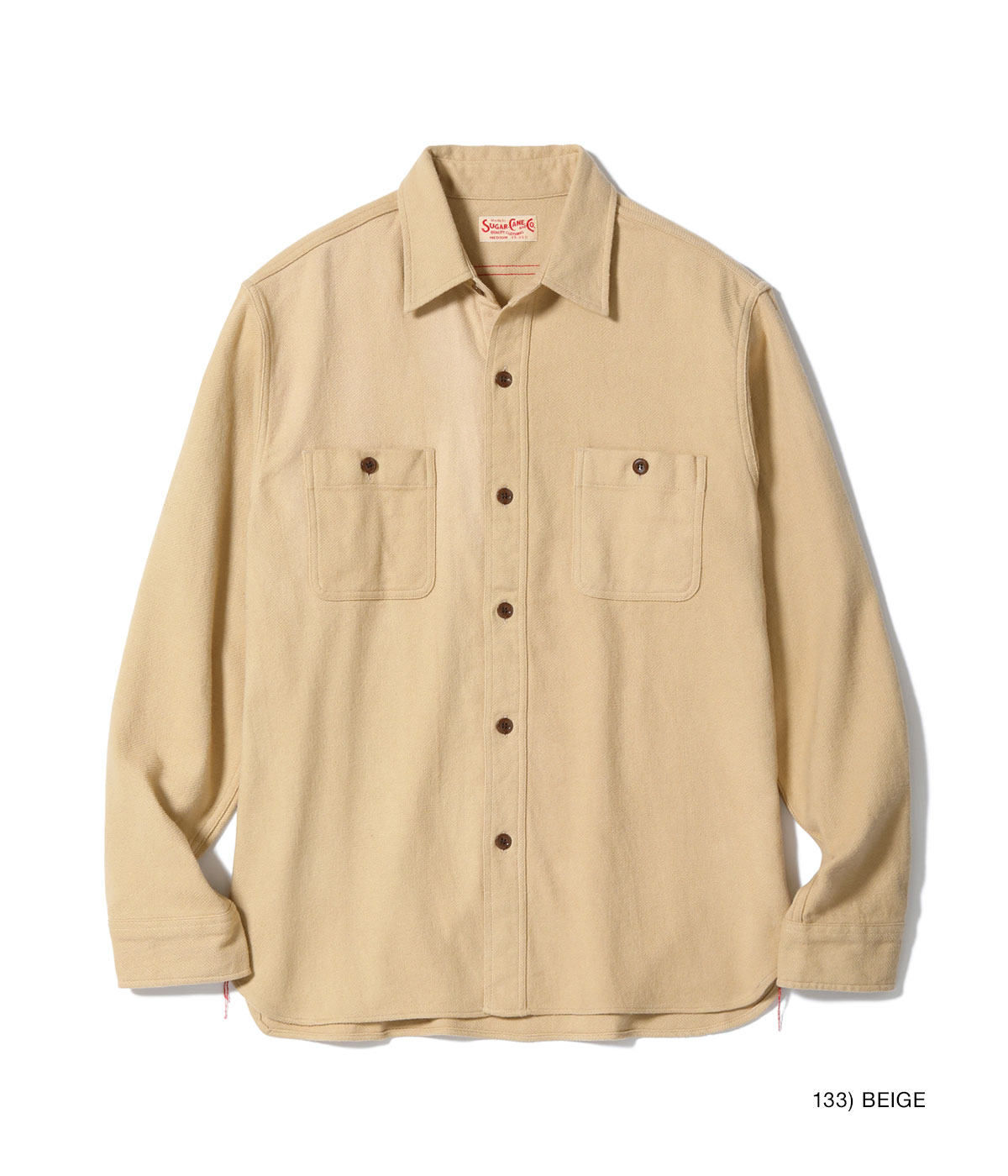 Lot No. SC29560 / COTTON TWILL WORK SHIRT - SUGAR CANE,SUGAR CANE