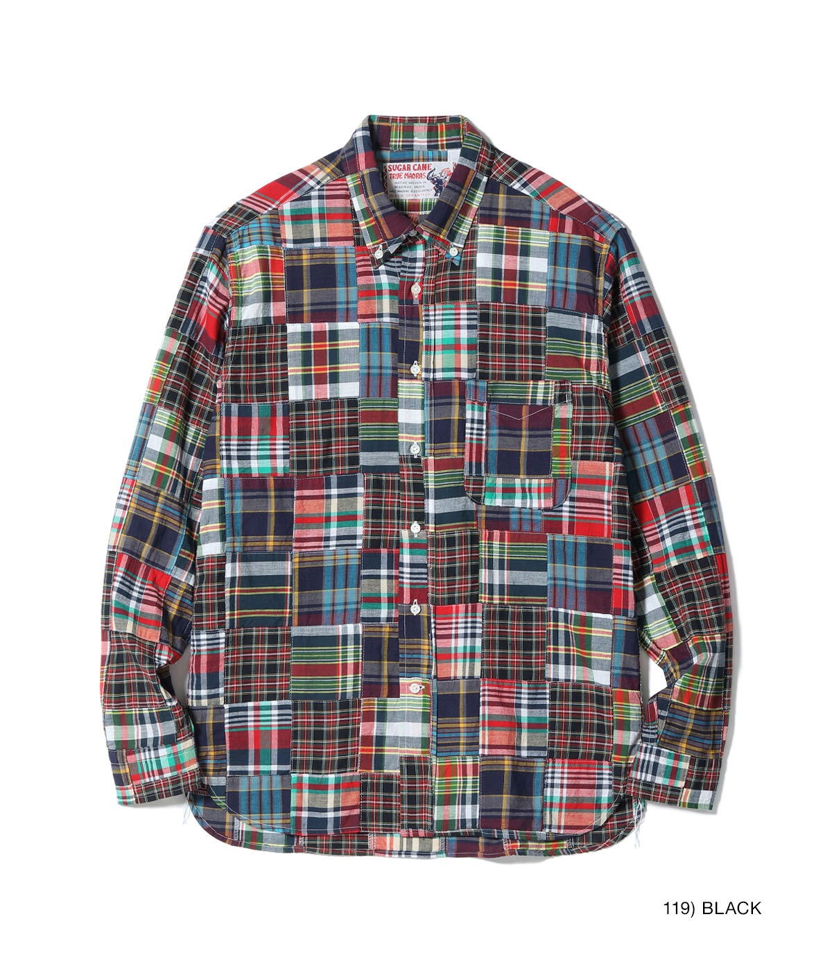 Lot No. SC29736 / INDIA MADRAS CHECK PATCHWORK BUTTON DOWN SHIRT