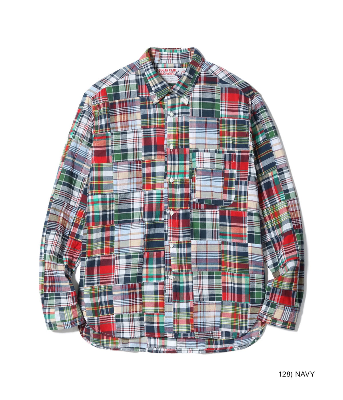 Lot No. SC29736 / INDIA MADRAS CHECK PATCHWORK BUTTON DOWN SHIRT