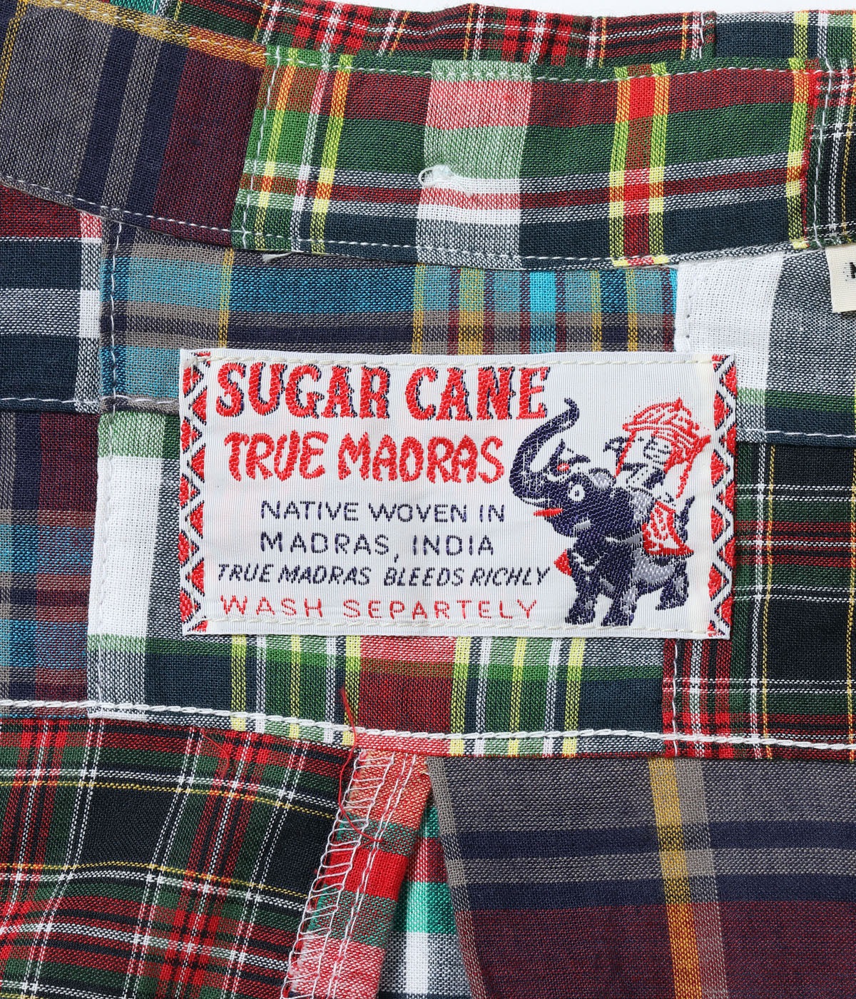 Lot No. SC29736 / INDIA MADRAS CHECK PATCHWORK BUTTON DOWN SHIRT