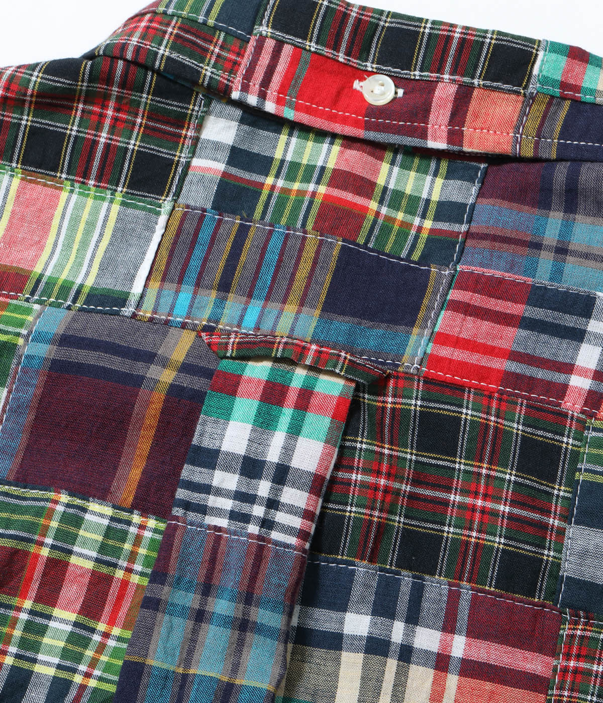 Lot No. SC29736 / INDIA MADRAS CHECK PATCHWORK BUTTON DOWN SHIRT