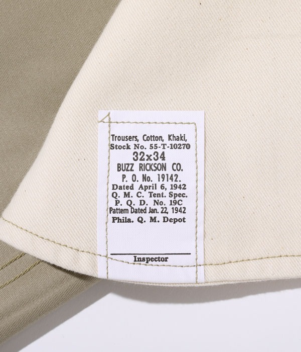 2025ǯ77 / Lot No. M43036 / EARLY MILITARY CHINOS 1942 MODEL (ONE WASH)