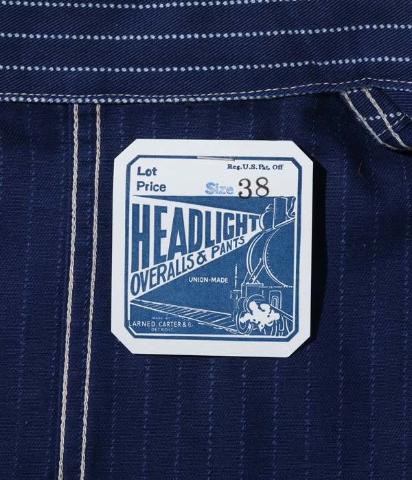 Lot No. HD15304 / HEADLIGHT 9oz. WABASH STRIPE WORK COAT