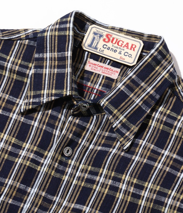 Lot No. SC29183 / FICTION ROMANCE 7.1oz. INDIGO CHECK WORK SHIRT