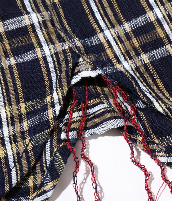 Lot No. SC29183 / FICTION ROMANCE 7.1oz. INDIGO CHECK WORK SHIRT