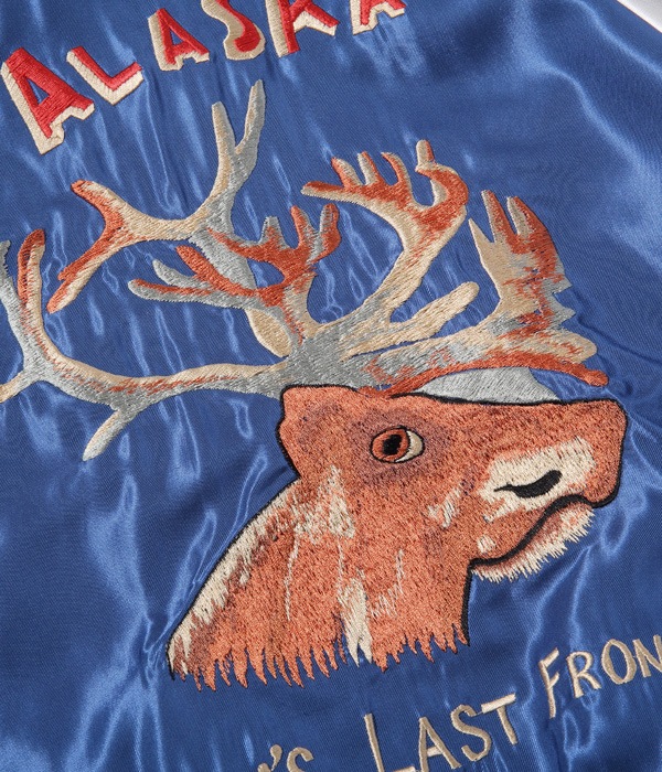 Lot No. TT14892-119 / Late 1950s Style Acetate Souvenir Jacket ��ALASKAN EAGLE�� �� ��MOOSE��