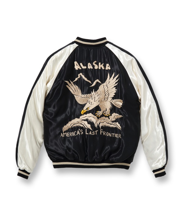 Lot No. TT14892-119 / Late 1950s Style Acetate Souvenir Jacket ��ALASKAN EAGLE�� �� ��MOOSE��