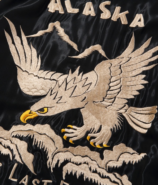 Lot No. TT14892-119 / Late 1950s Style Acetate Souvenir Jacket ��ALASKAN EAGLE�� �� ��MOOSE��