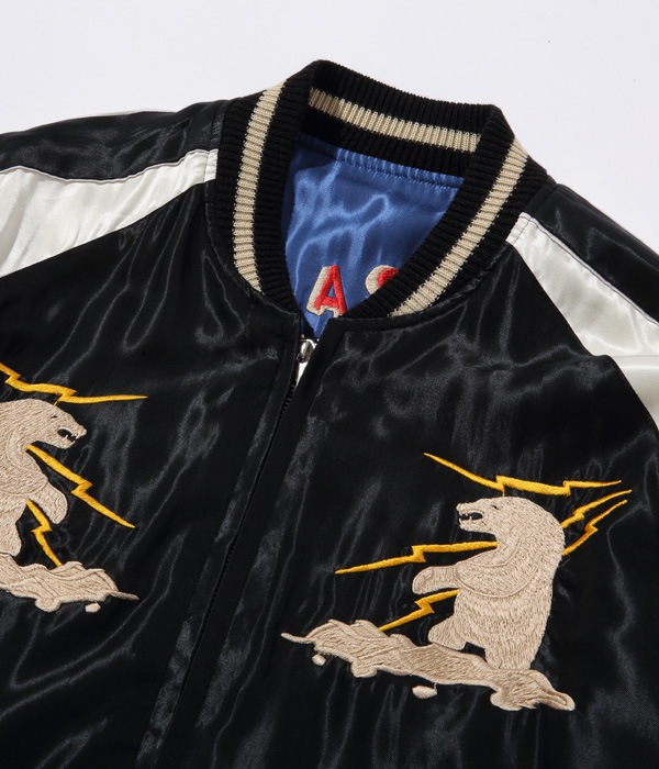 Lot No. TT14892-119 / Late 1950s Style Acetate Souvenir Jacket ��ALASKAN EAGLE�� �� ��MOOSE��