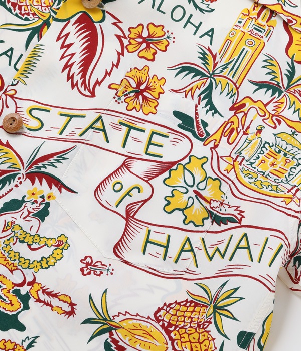 Lot No. SS38792 / RAYON HAWAIIAN SHIRT ��STATE OF HAWAII��