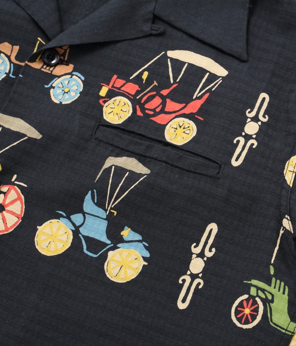 Lot No. SH38886 / DOBBY COTTON OPEN SHIRT CLASSIC CARS