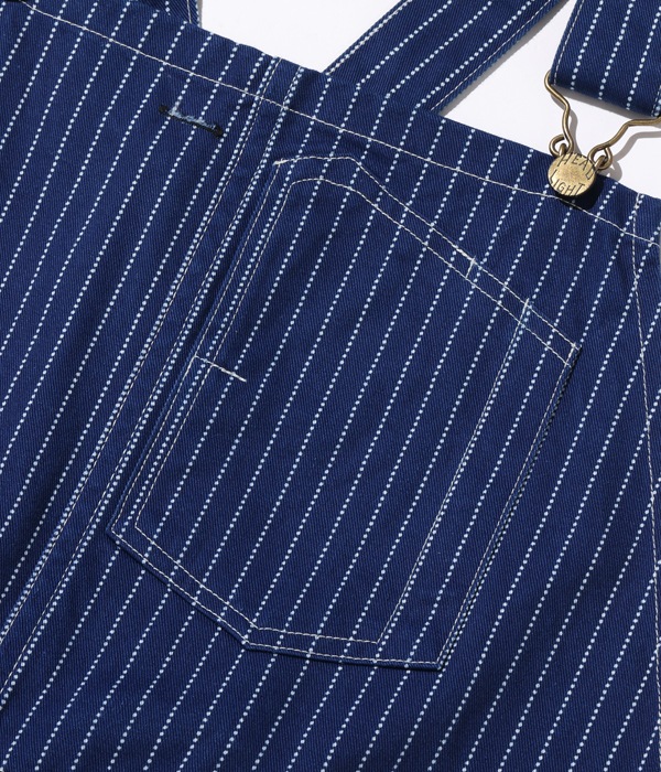 Lot No. HD42384 / HEADLIGHT 9oz. WABASH STRIPE LOW BACK OVERALLS