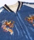 Lot No. TT15391-125 / Early 1950s Style Acetate Quilted Souvenir Jacket DUELLING DRAGONS  WHITE TIGER