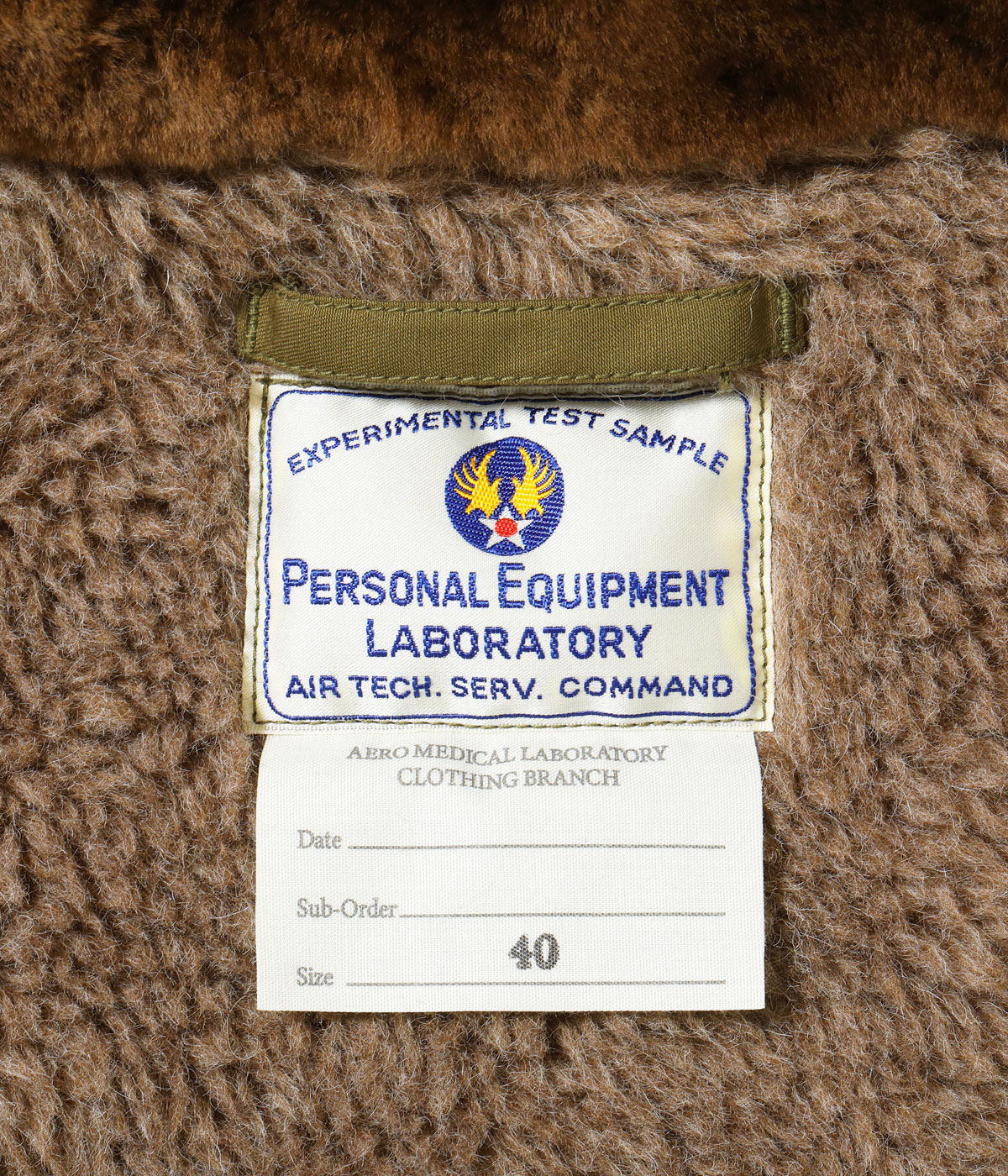 Lot No. BR15741 / Type B-15B TEST SAMPLE ��RAYON COTTON VERSION PERSONAL EQUIPMENT LABORATORY��