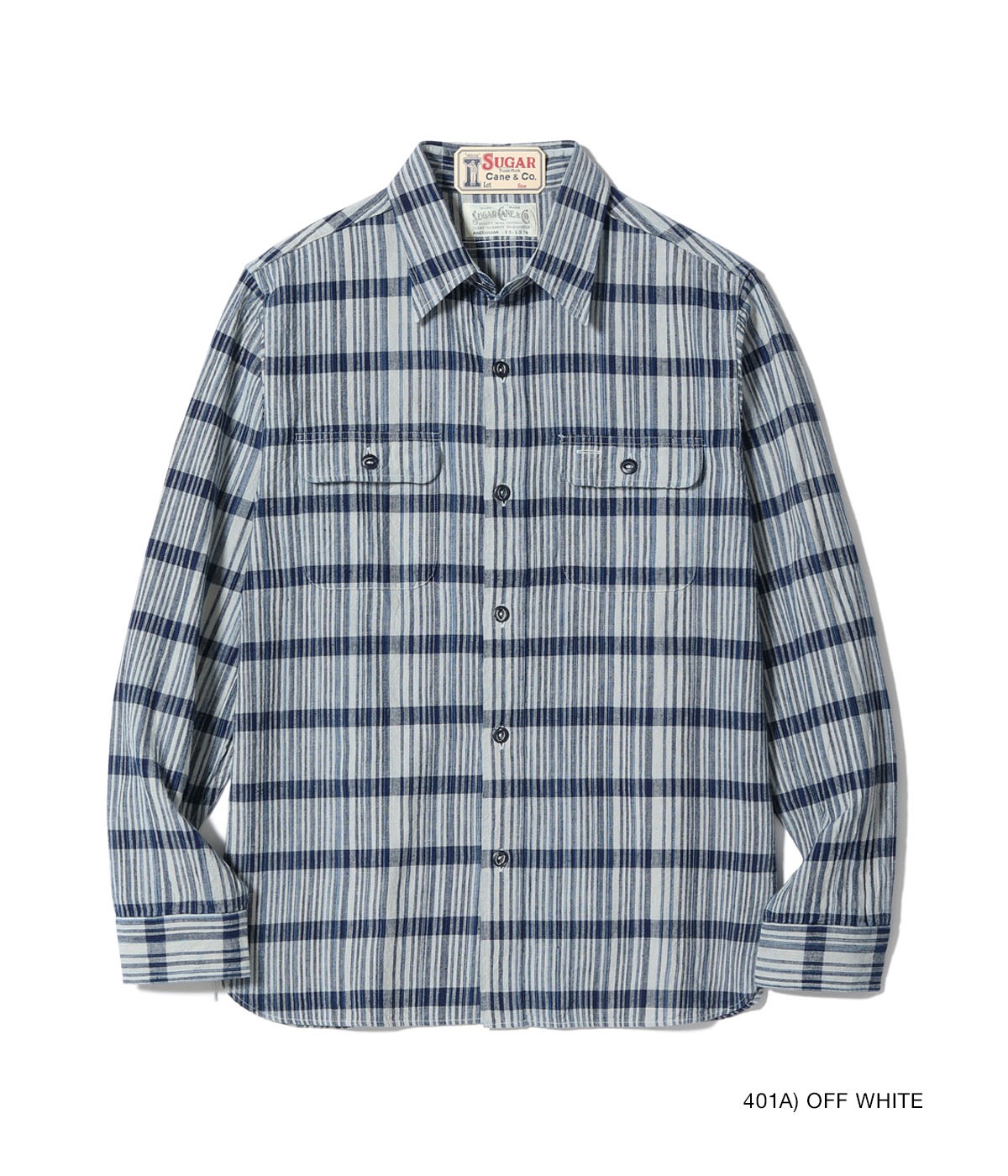 Lot No. SC29591 / FICTION ROMANCE 5oz. INDIGO CHECK WORK SHIRT