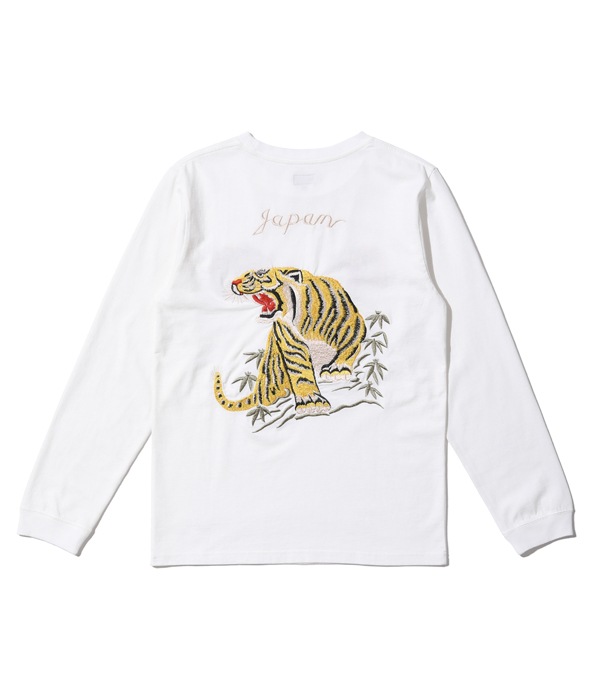 Lot No. TT69298 / LONG SLEEVE SUKA T-SHIRT EMBROIDERED TIGER