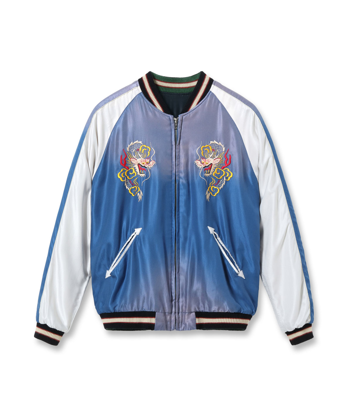 Lot No. TT15793-119 / Mid 1950s Style Acetate Souvenir Jacket ��RED TIGER�� �� ��EAGLE�� (AGING MODEL)