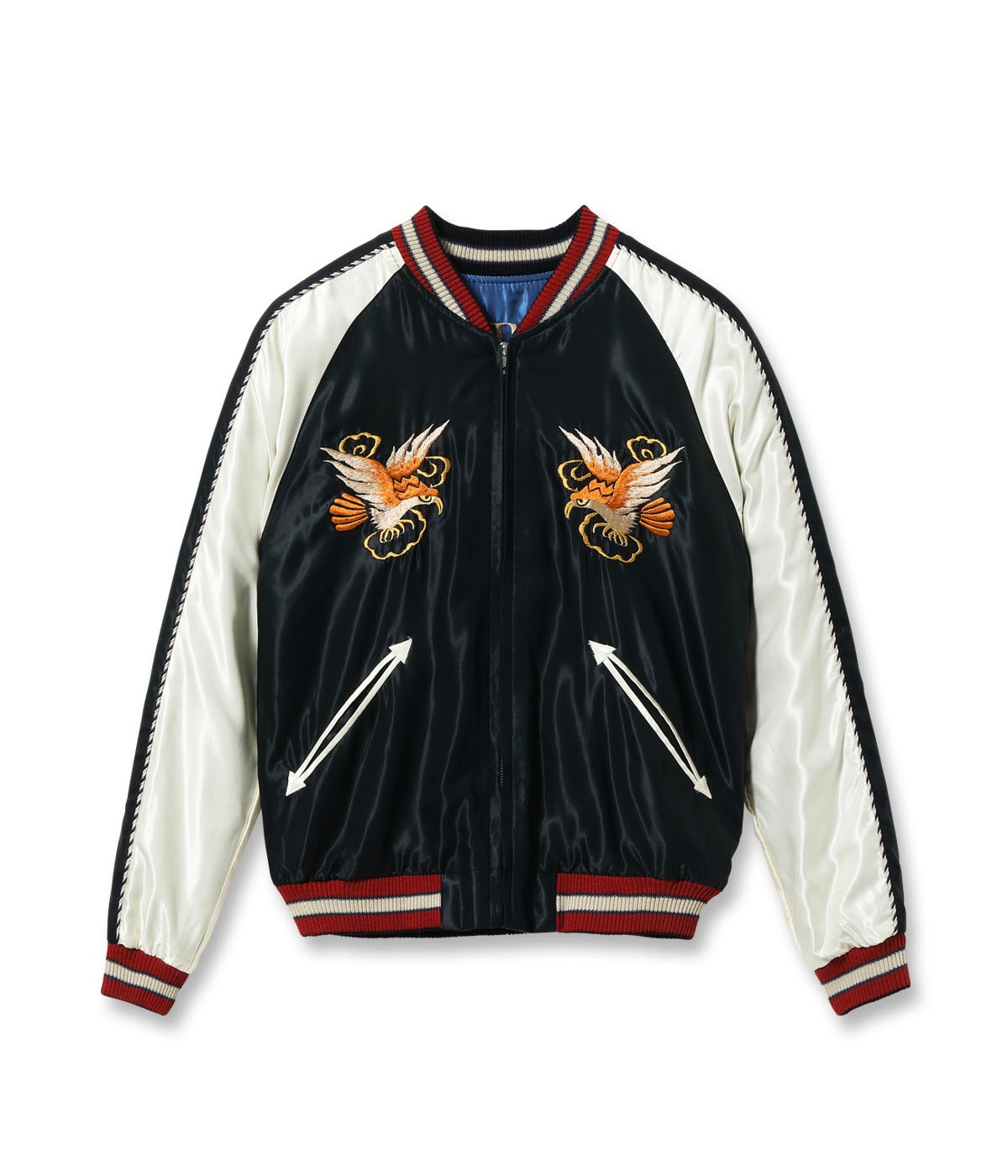 Lot No. TT15972-119 / Early 1950s Style Acetate Souvenir Jacket ��EAGLE�� �� ��ROARING TIGER��