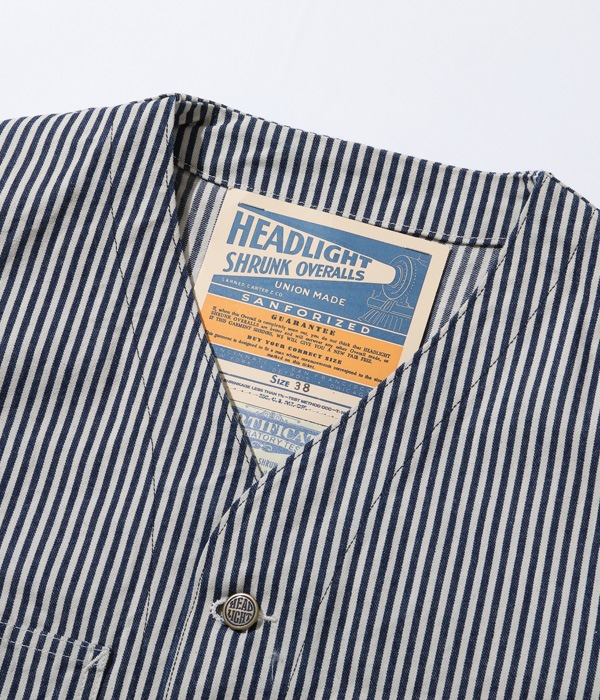 Lot No. HD15237 / HEADLIGHT 11oz. EXPRESS STRIPE VEST(FULL SLEEVES)