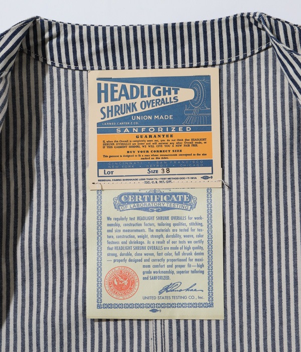 Lot No. HD15237 / HEADLIGHT 11oz. EXPRESS STRIPE VEST(FULL SLEEVES)