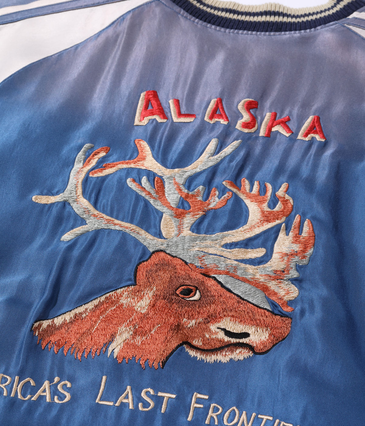 Lot No. TT15492-119 / Late 1950s Style Acetate Souvenir Jacket ��POLAR BEAR�� �� ��MOOSE�� (AGING MODEL)