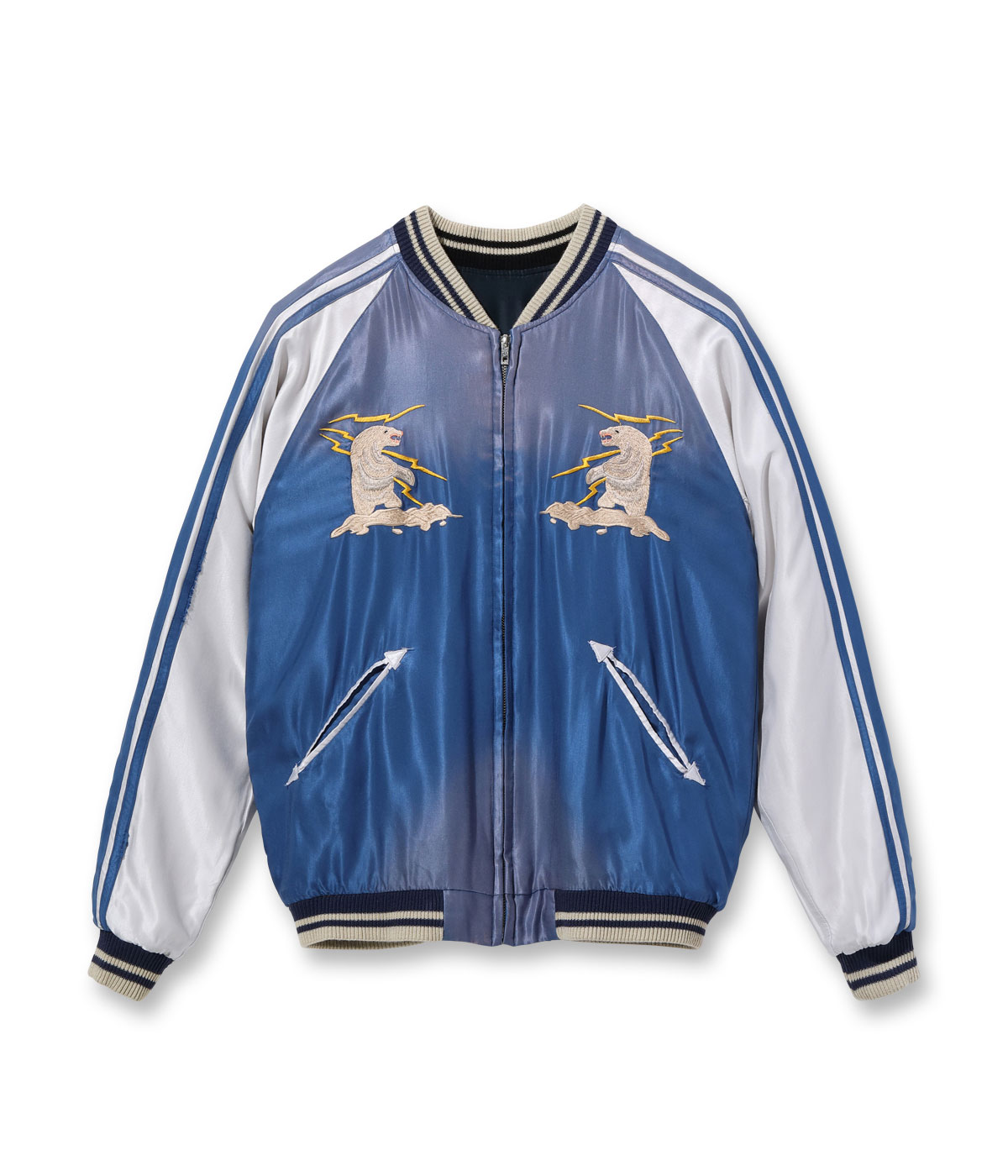 Lot No. TT15492-119 / Late 1950s Style Acetate Souvenir Jacket ��POLAR BEAR�� �� ��MOOSE�� (AGING MODEL)