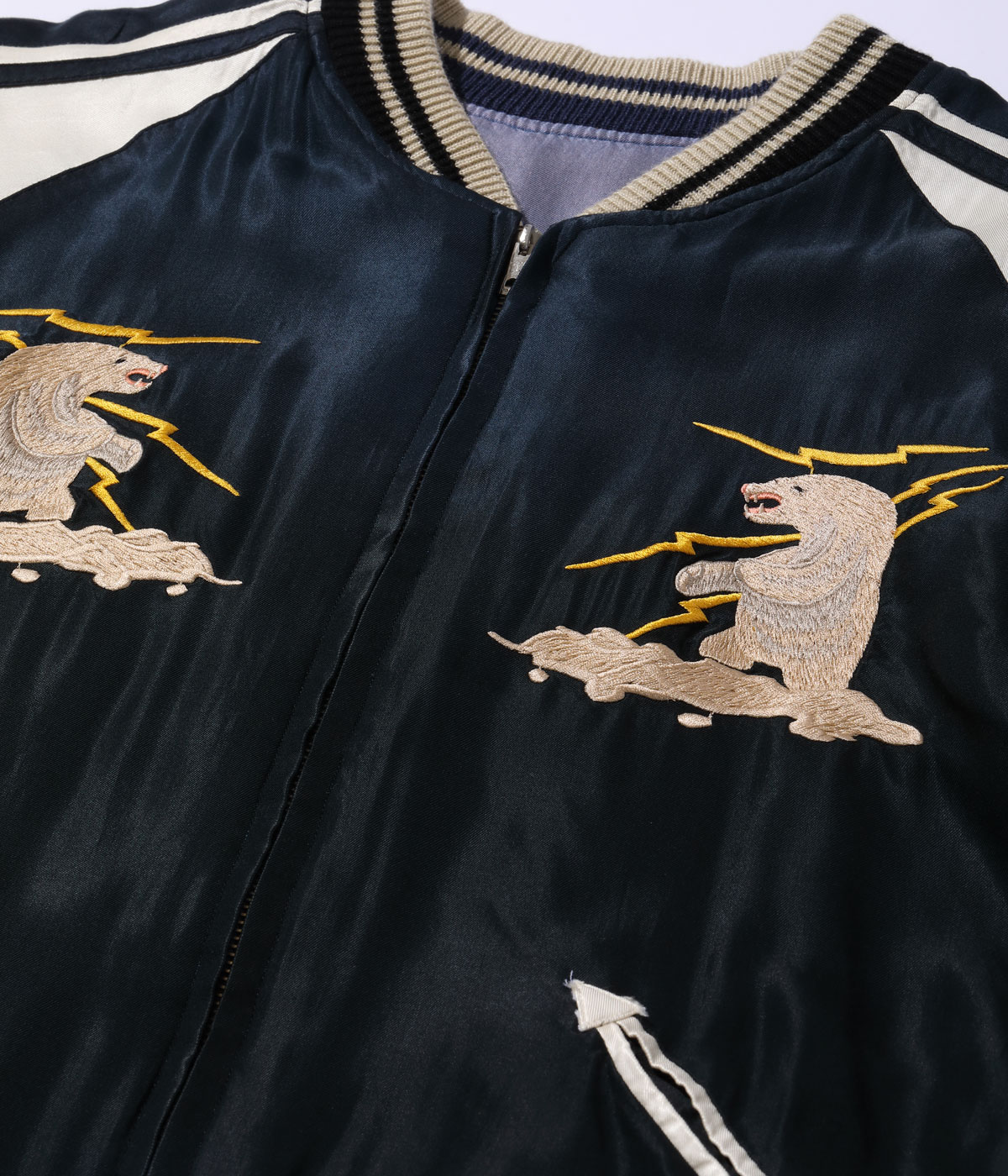 Lot No. TT15492-119 / Late 1950s Style Acetate Souvenir Jacket ��POLAR BEAR�� �� ��MOOSE�� (AGING MODEL)