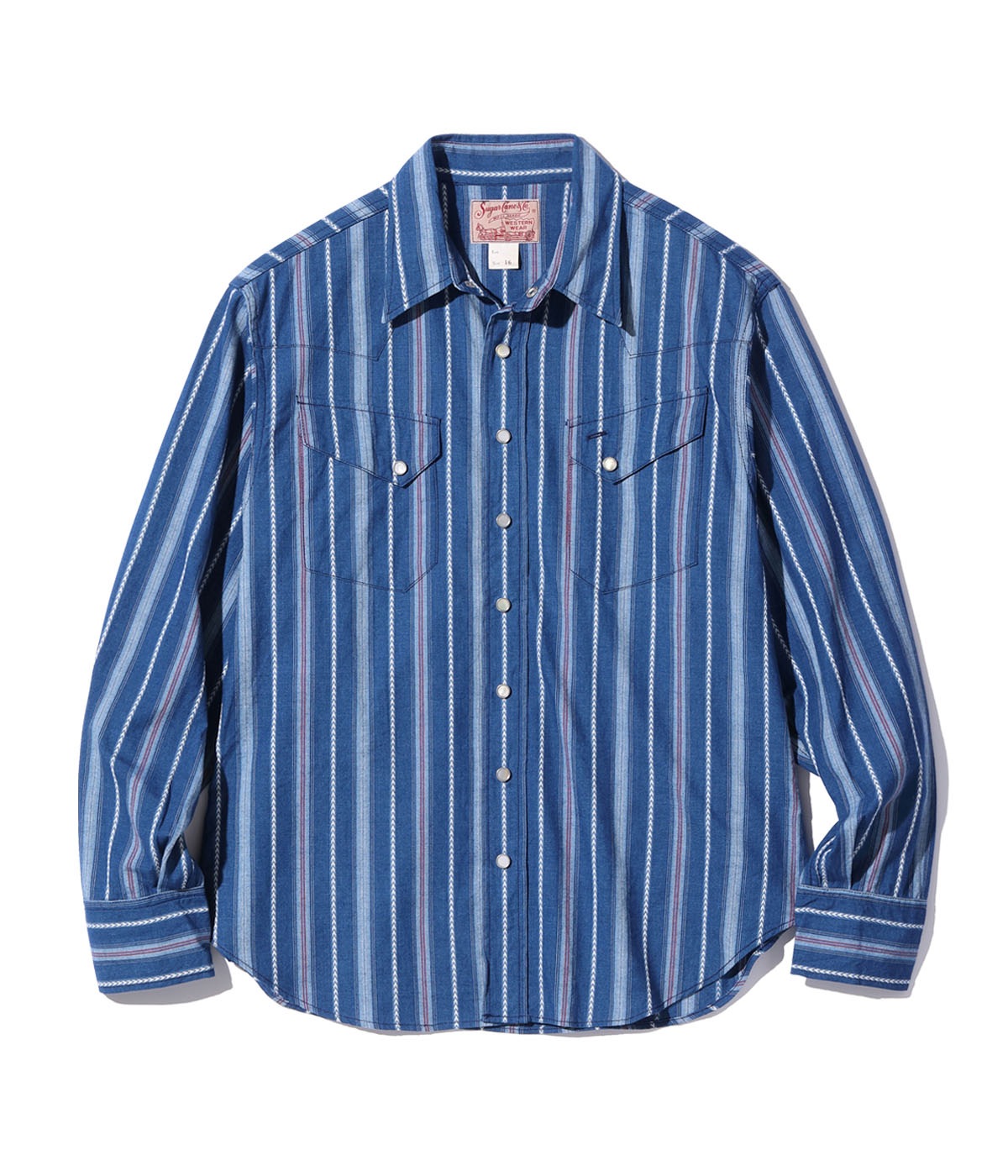 Lot No. SC29246 / NATIVE AMERICAN INDIGO STRIPE WESTERN