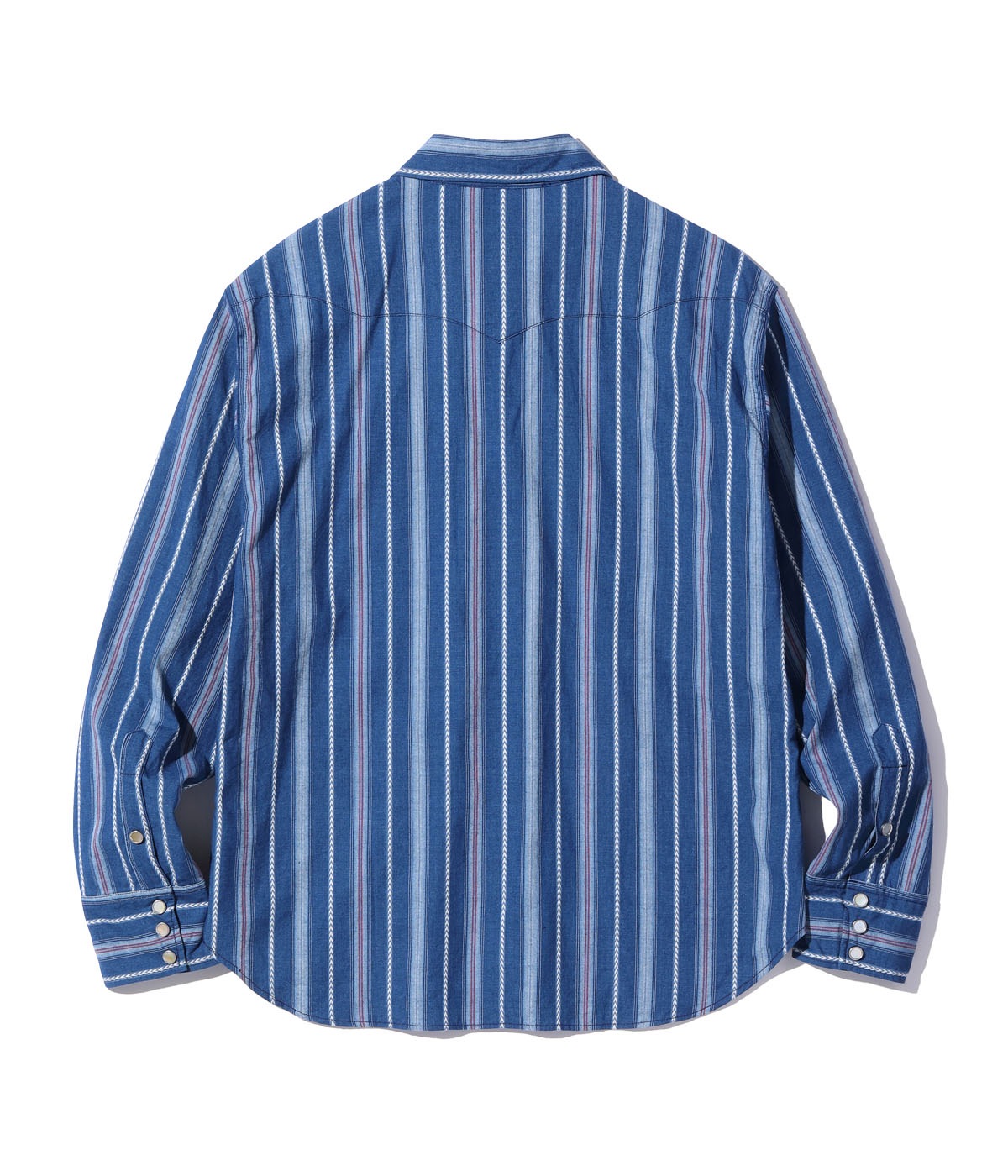 Lot No. SC29246 / NATIVE AMERICAN INDIGO STRIPE WESTERN SHIRT