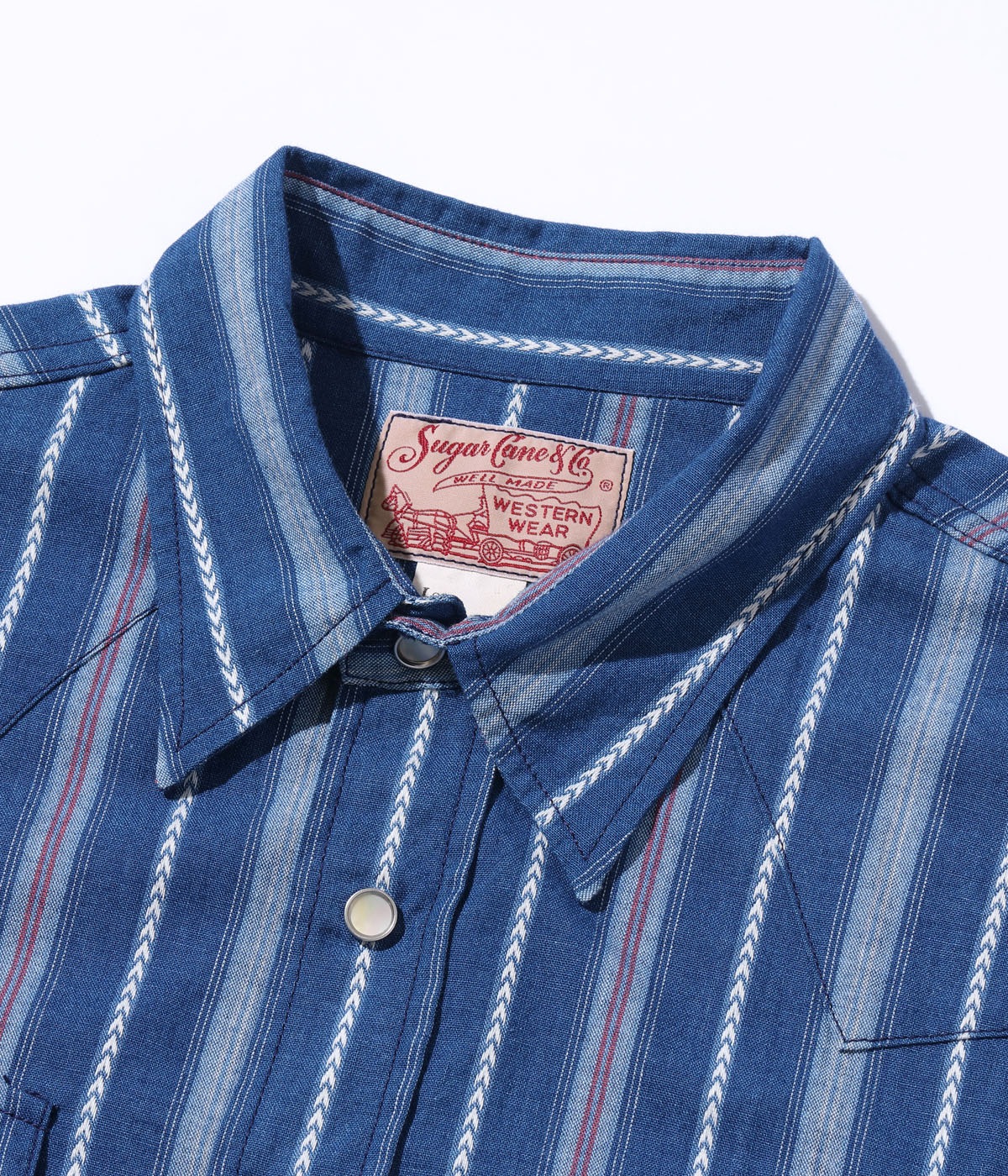 Lot No. SC29246 / NATIVE AMERICAN INDIGO STRIPE WESTERN SHIRT
