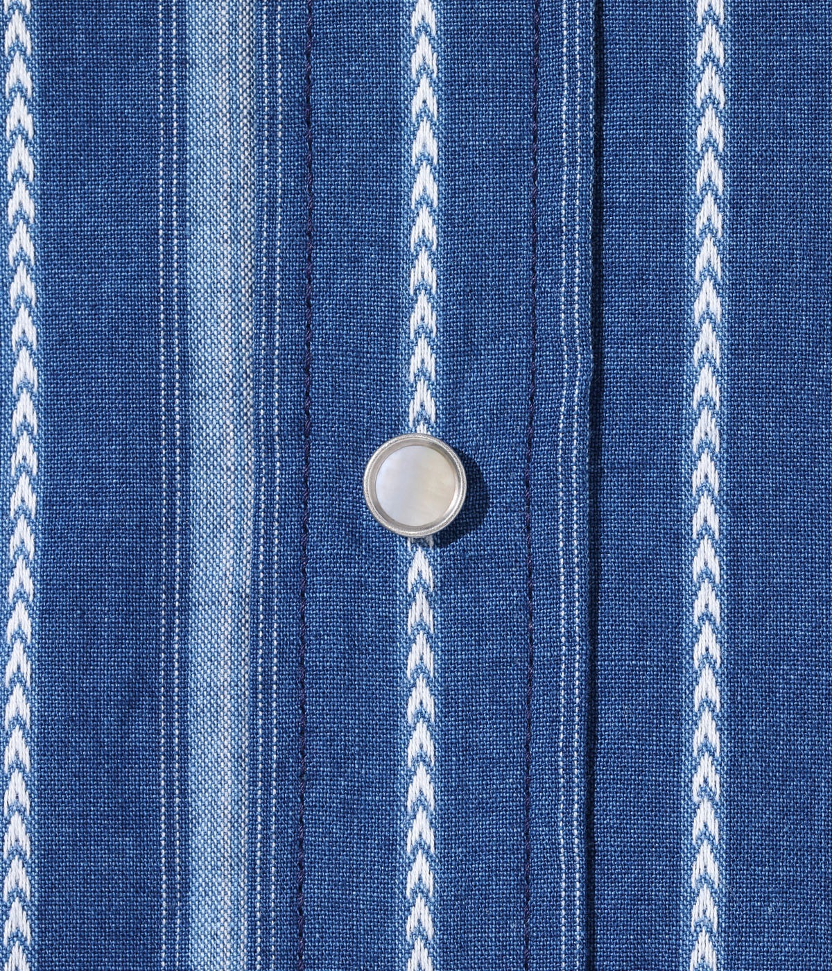 Lot No. SC29246 / NATIVE AMERICAN INDIGO STRIPE WESTERN SHIRT