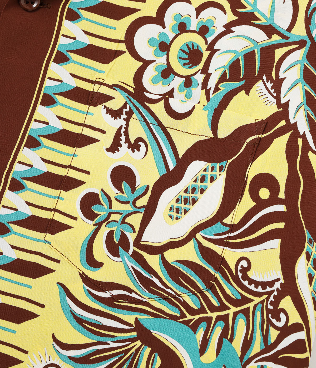 Lot No. SS39430 / RAYON HAWAIIAN SHIRT FLOWER FIELD BORDER