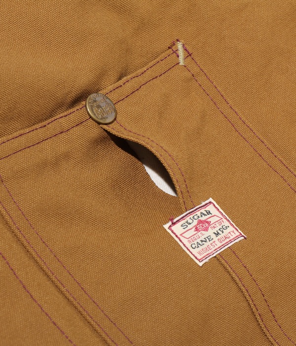 Lot No. SC14374 / 13oz. BROWN DUCK WORK COAT SUGAR CANE,SUGAR CANE