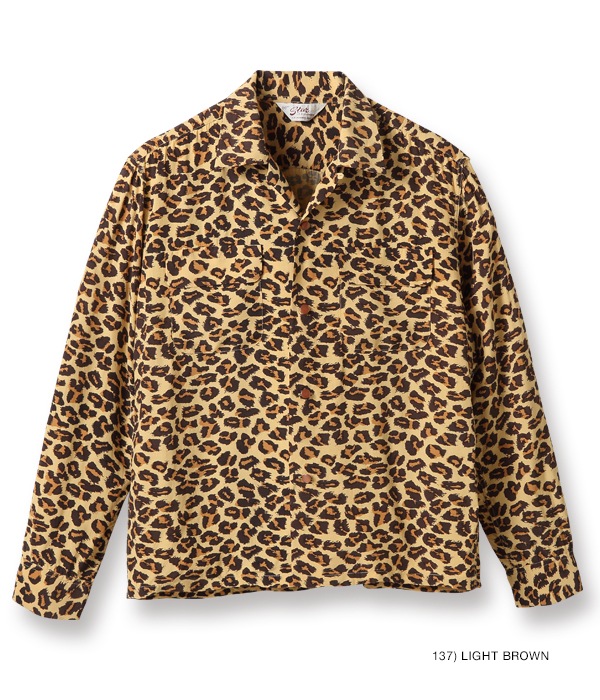 Lot No. SH28379 / HIGH DENSITY RAYON OPEN SHIRT ��LEOPARD�� (LONG SLEEVE)