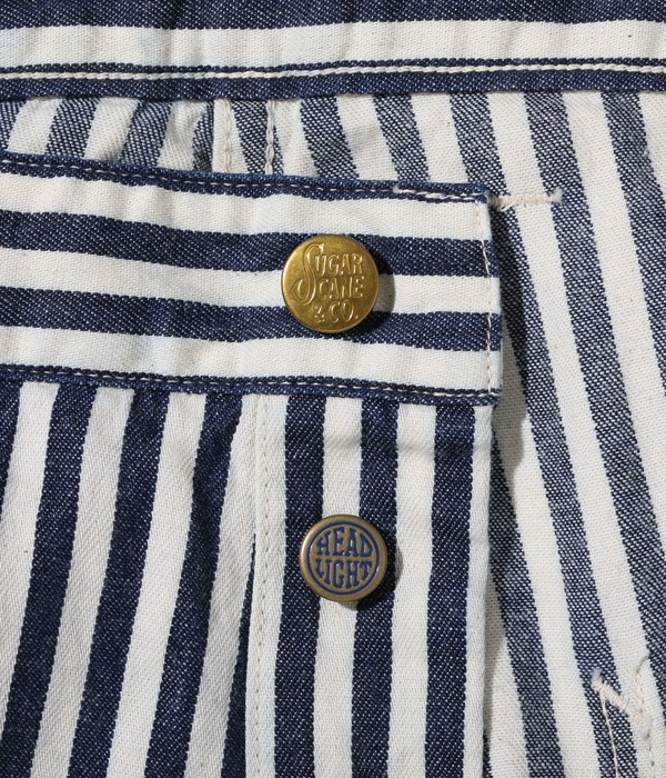 Lot No. SC42386 / HEADLIGHT  FICTION ROMANCE NOS 7oz. 1/4" INDIGO STRIPE WORK PANTS