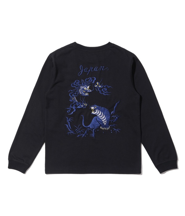 Lot No. TT69299 / LONG SLEEVE SUKA T-SHIRT EMBROIDERED ��EAGLE, TIGER & DRAGON��