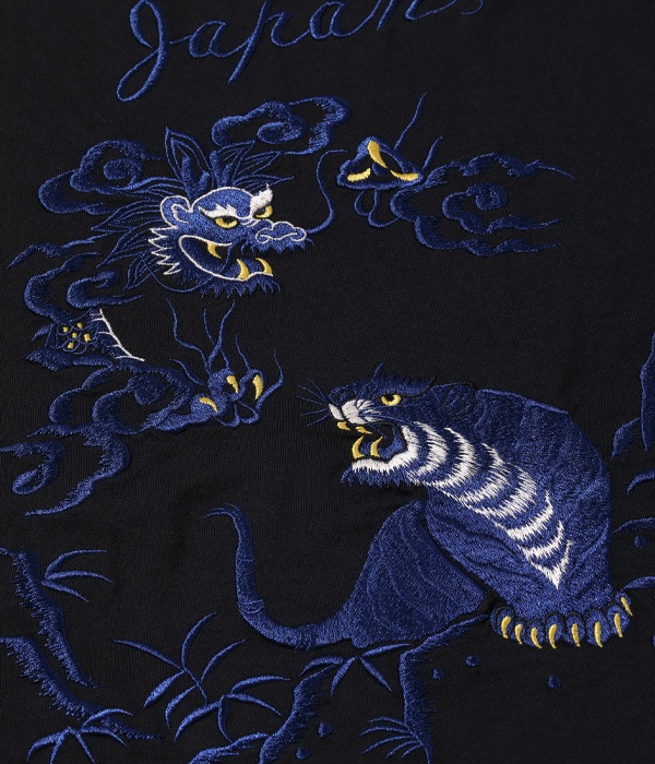 Lot No. TT69299 / LONG SLEEVE SUKA T-SHIRT EMBROIDERED ��EAGLE, TIGER & DRAGON��