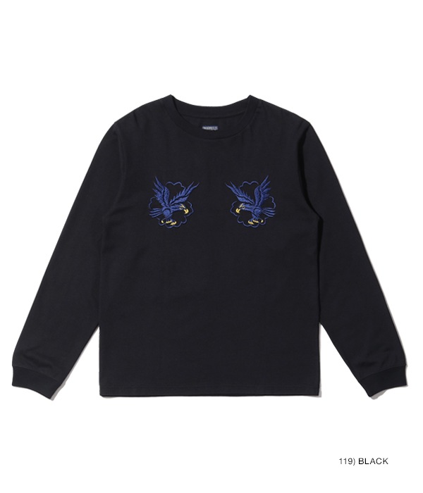 Lot No. TT69299 / LONG SLEEVE SUKA T-SHIRT EMBROIDERED ��EAGLE, TIGER & DRAGON��