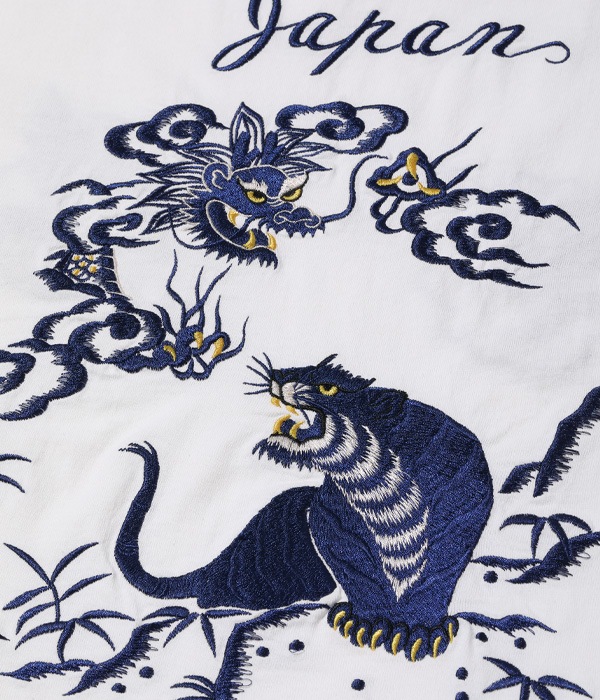 Lot No. TT69299 / LONG SLEEVE SUKA T-SHIRT EMBROIDERED ��EAGLE, TIGER & DRAGON��