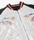 Lot No. TT15543-190 / Mid 1950s Style Acetate Quilted Souvenir Jacket LANDSCAPE  DUELLING DRAGONS